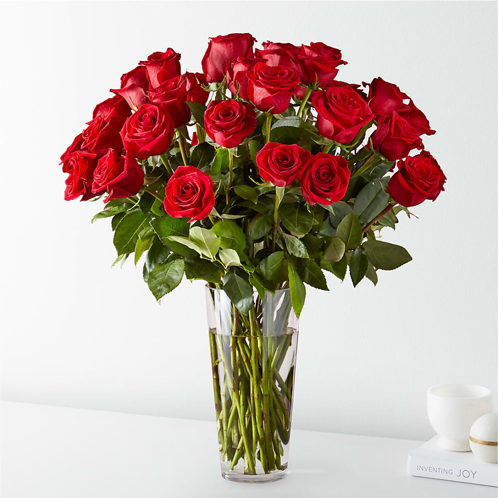 Long Stem Red Rose Bouquet – ADAM & EVE FLOWERS & BALLOONS, Lafayette IN