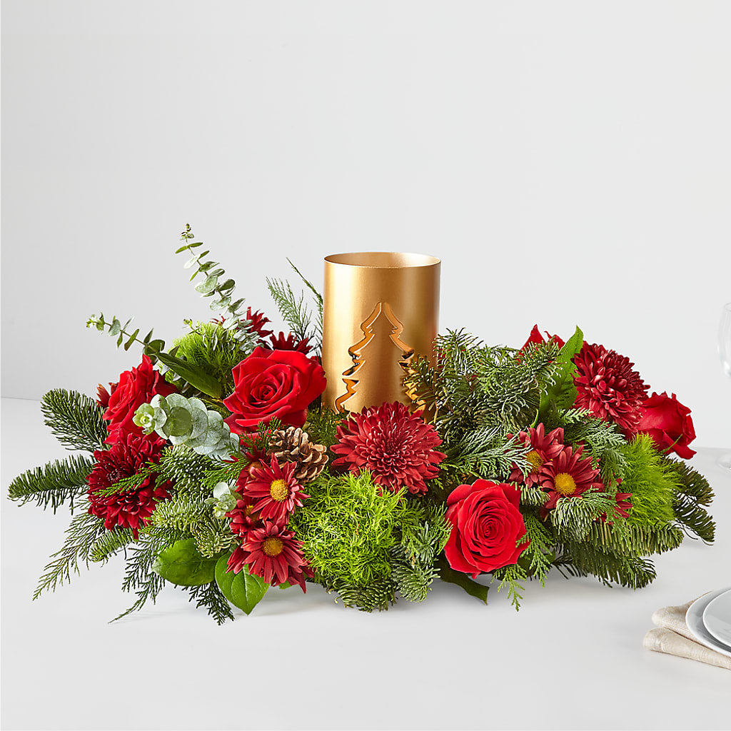Toast the Season Centerpiece – ADAM & EVE FLOWERS & BALLOONS, Lafayette IN