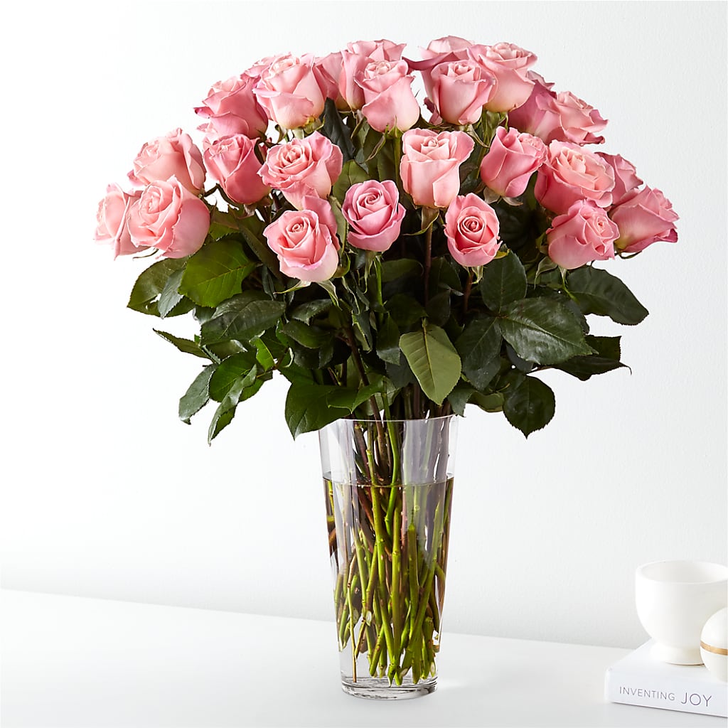 Long Stem Pink Rose Bouquet – ADAM & EVE FLOWERS & BALLOONS, Lafayette IN