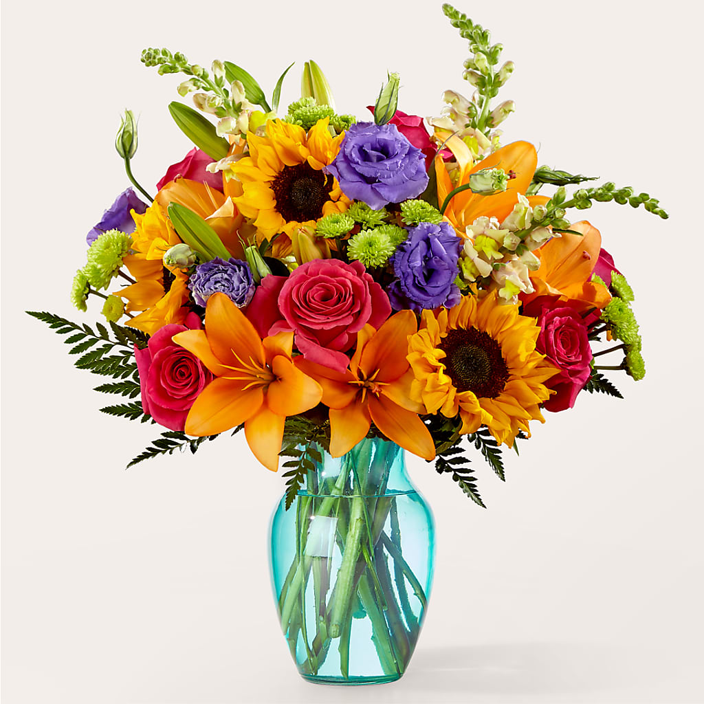 Double Rainbow Bouquet – ADAM & EVE FLOWERS & BALLOONS, Lafayette IN
