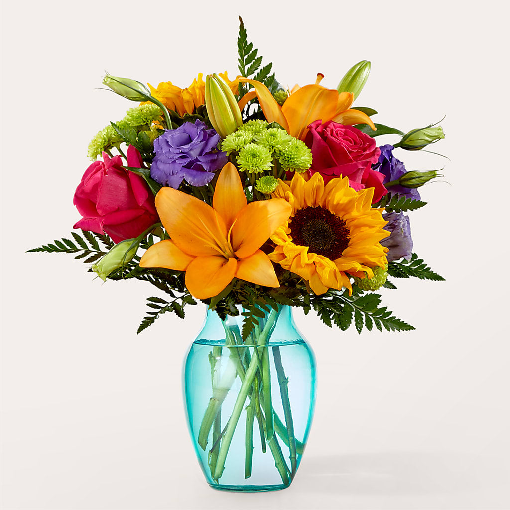 Double Rainbow Bouquet – ADAM & EVE FLOWERS & BALLOONS, Lafayette IN