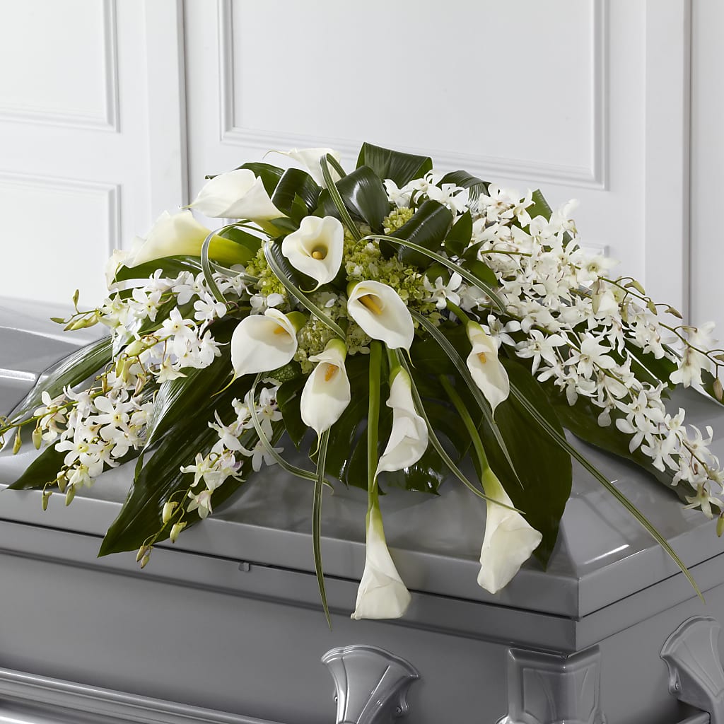 Angel Wings Casket Spray – ADAM & EVE FLOWERS & BALLOONS, Lafayette IN