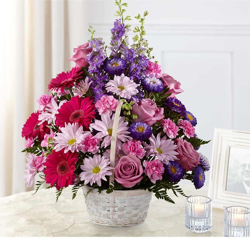 Pastel Peace Basket – ADAM & EVE FLOWERS & BALLOONS, Lafayette IN