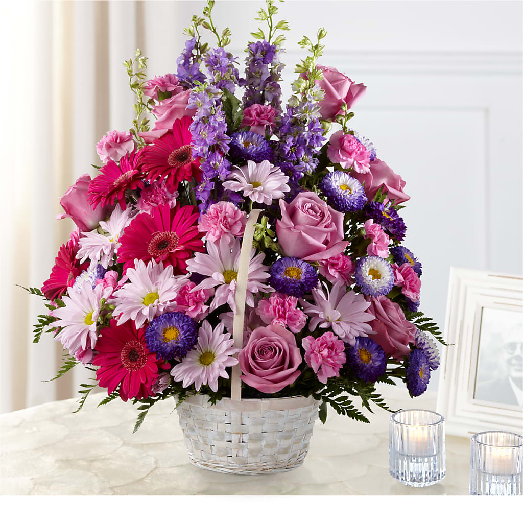 Pastel Peace Basket – ADAM & EVE FLOWERS & BALLOONS, Lafayette IN