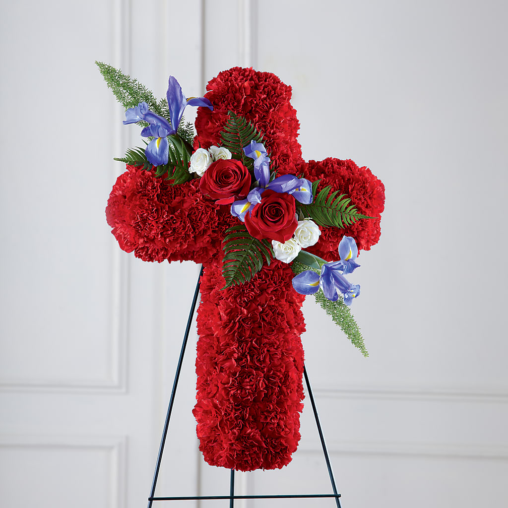 Faithful Hero Floral Cross – ADAM & EVE FLOWERS & BALLOONS, Lafayette IN