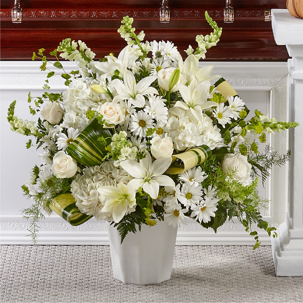Thoughts of Tranquility Floor Basket – ADAM & EVE FLOWERS & BALLOONS, Lafayette IN