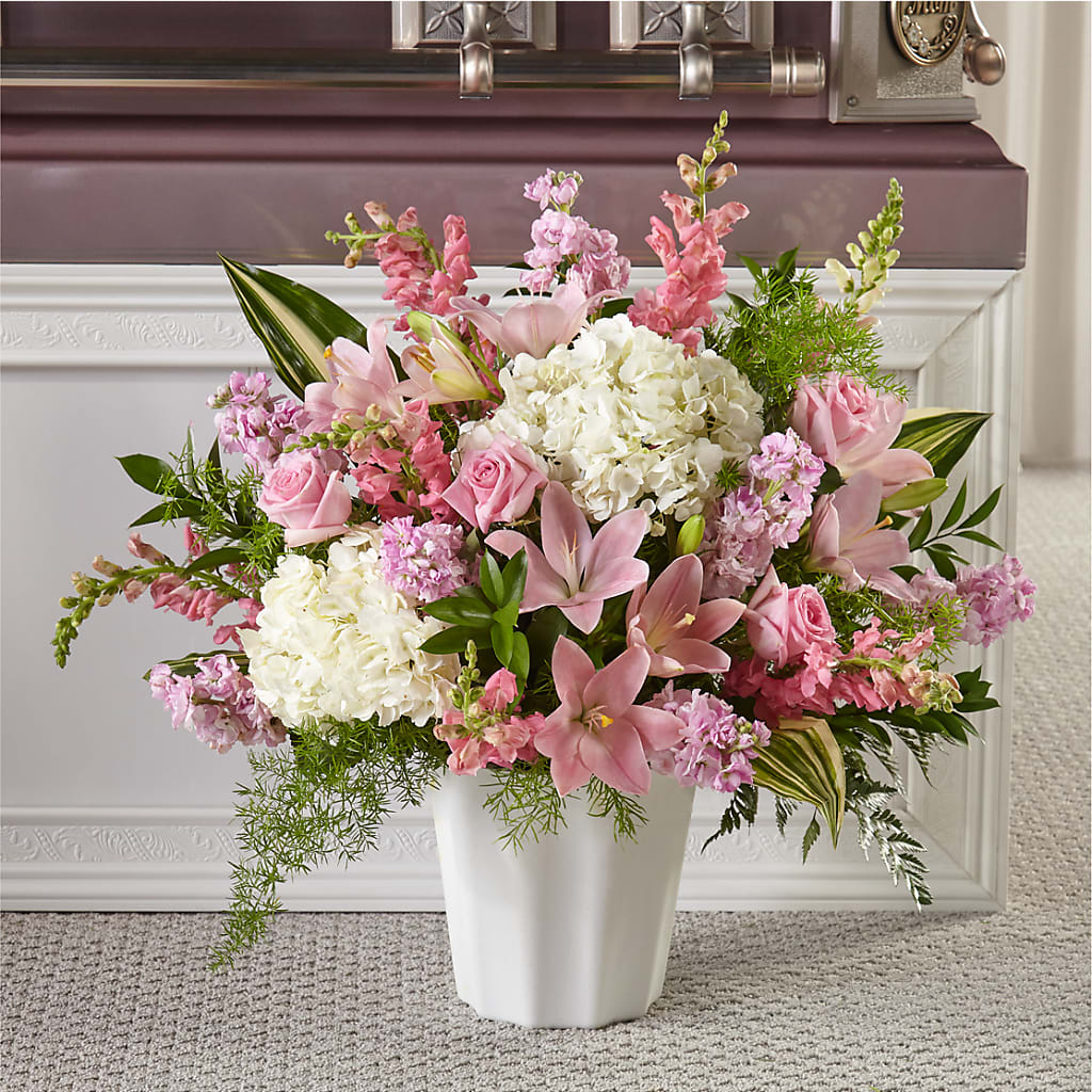 Simply Serene Floor Basket – ADAM & EVE FLOWERS & BALLOONS, Lafayette IN