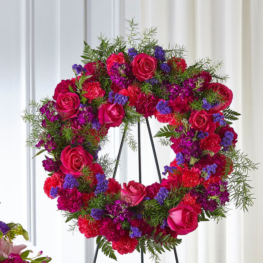Calming Colors Wreath – ADAM & EVE FLOWERS & BALLOONS, Lafayette IN