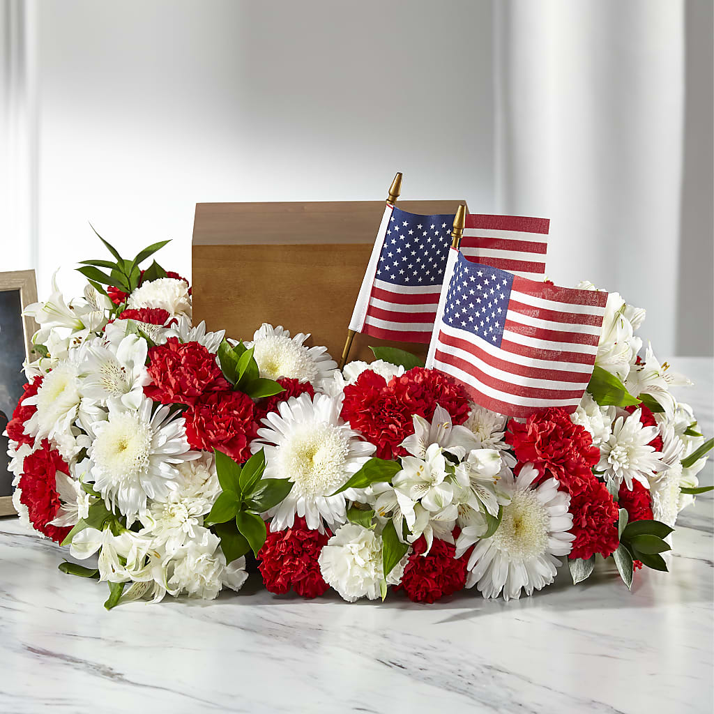 Spirit of Patriotism Cremation Adornment – ADAM & EVE FLOWERS & BALLOONS, Lafayette IN