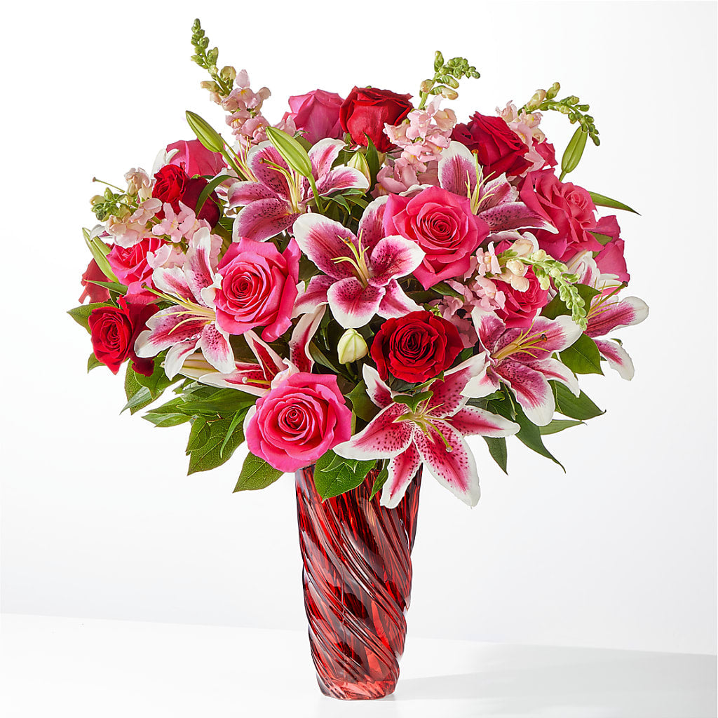 Always You Bouquet with Luxe Swirl Vase – ADAM & EVE FLOWERS & BALLOONS, Lafayette IN