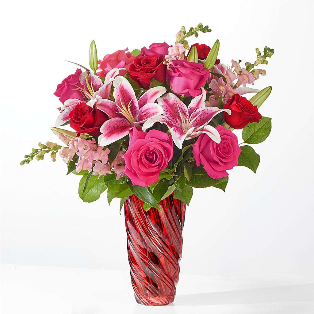Always You Bouquet with Luxe Swirl Vase – ADAM & EVE FLOWERS & BALLOONS, Lafayette IN