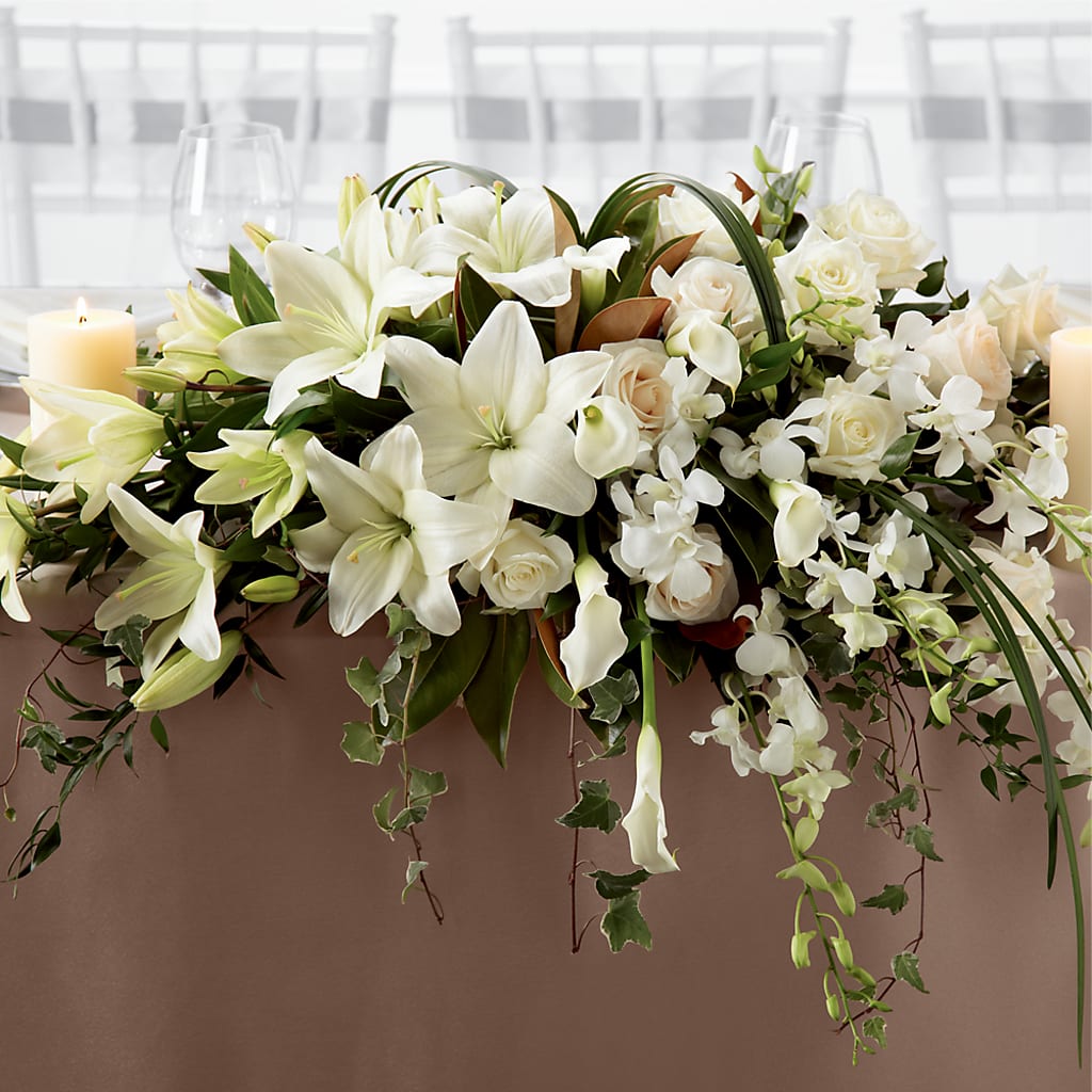 White Linen Arrangement – ADAM & EVE FLOWERS & BALLOONS, Lafayette IN