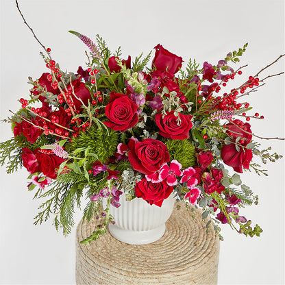 Big Red Bow Bouquet – ADAM & EVE FLOWERS & BALLOONS, Lafayette IN