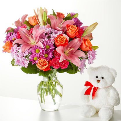 One and Only Bouquet and Bear Bundle – ADAM & EVE FLOWERS & BALLOONS, Lafayette IN