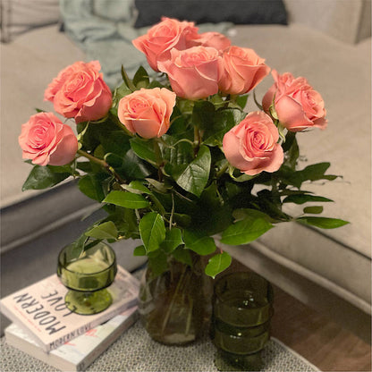 Long Stem Pink Rose Bouquet – ADAM & EVE FLOWERS & BALLOONS, Lafayette IN