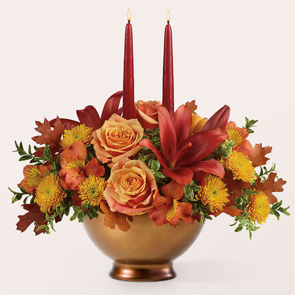 Harvest Table Centerpiece – ADAM & EVE FLOWERS & BALLOONS, Lafayette IN