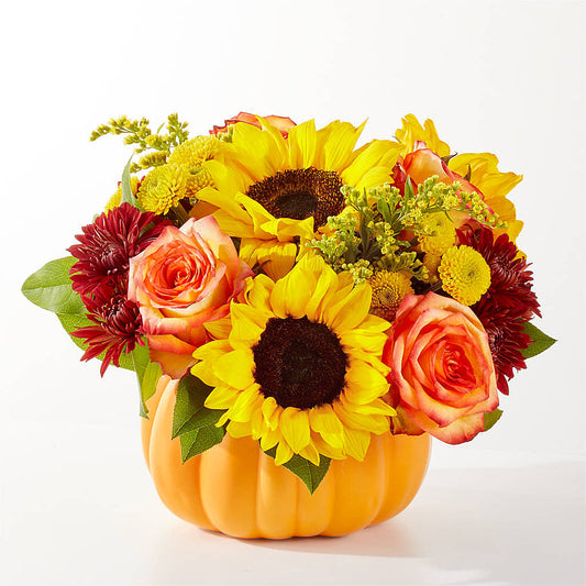 Golden Gourd Pumpkin Bouquet – ADAM & EVE FLOWERS & BALLOONS, Lafayette IN