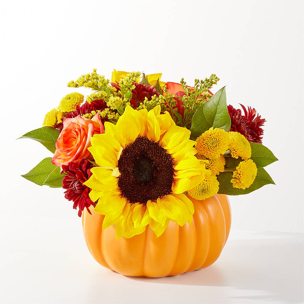 Golden Gourd Pumpkin Bouquet – ADAM & EVE FLOWERS & BALLOONS, Lafayette IN