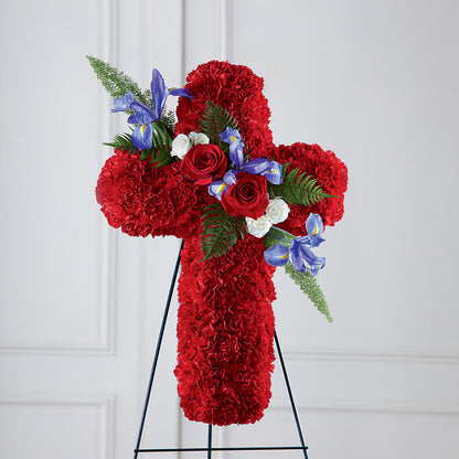 Faithful Hero Floral Cross – ADAM & EVE FLOWERS & BALLOONS, Lafayette IN
