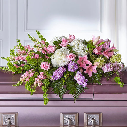 Life's Gratitude Casket Spray – ADAM & EVE FLOWERS & BALLOONS, Lafayette IN