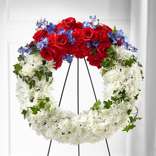 Patriotic Passion Wreath – ADAM & EVE FLOWERS & BALLOONS, Lafayette IN