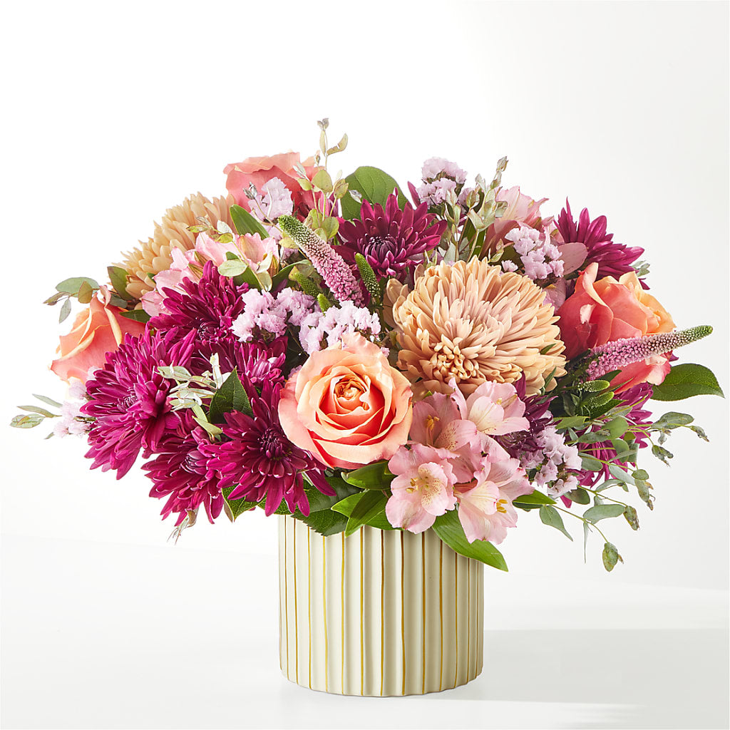 Berry Cobbler Bouquet with Ivory Vase – ADAM & EVE FLOWERS & BALLOONS, Lafayette IN