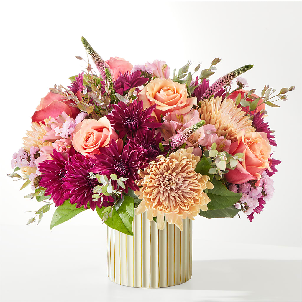 Berry Cobbler Bouquet with Ivory Vase – ADAM & EVE FLOWERS & BALLOONS, Lafayette IN