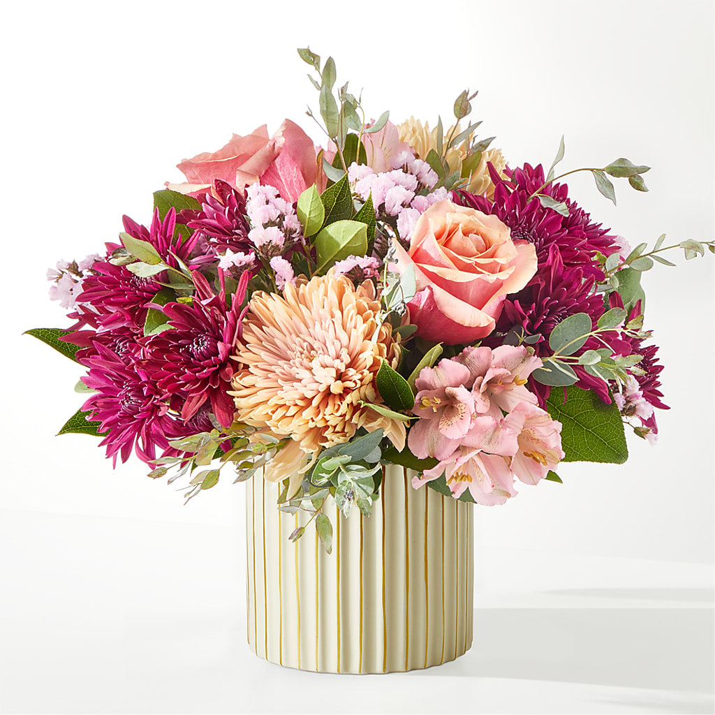 Berry Cobbler Bouquet with Ivory Vase – ADAM & EVE FLOWERS & BALLOONS, Lafayette IN