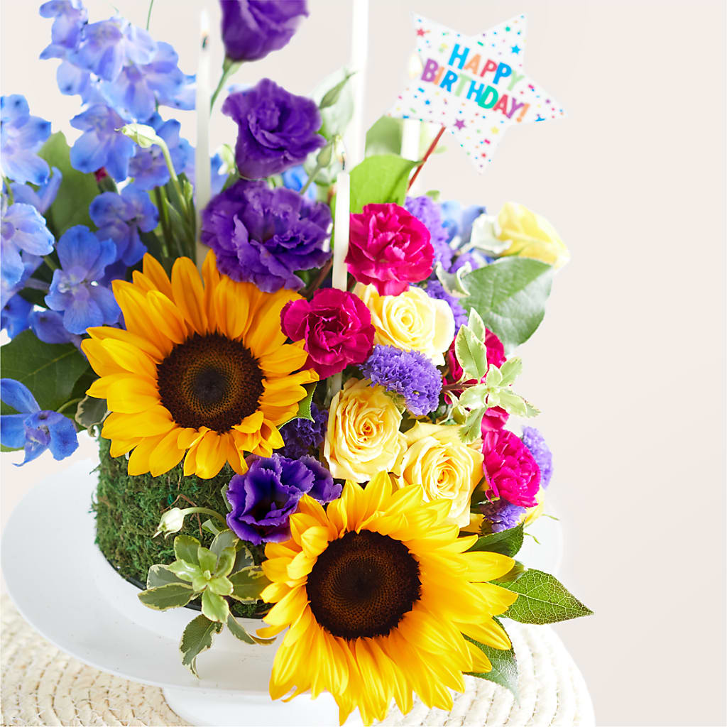 Star of the Day Floral Cake – ADAM & EVE FLOWERS & BALLOONS, Lafayette IN