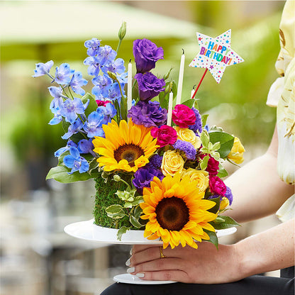 Star of the Day Floral Cake – ADAM & EVE FLOWERS & BALLOONS, Lafayette IN