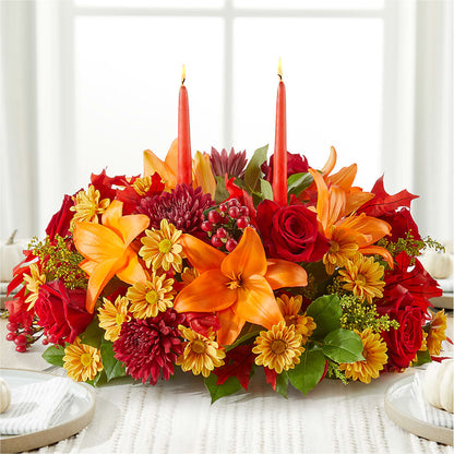 Autumn's Embrace Centerpiece – ADAM & EVE FLOWERS & BALLOONS, Lafayette IN