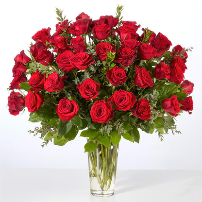 Forever Yours Fifty Stem Red Rose Bouquet – ADAM & EVE FLOWERS & BALLOONS, Lafayette IN